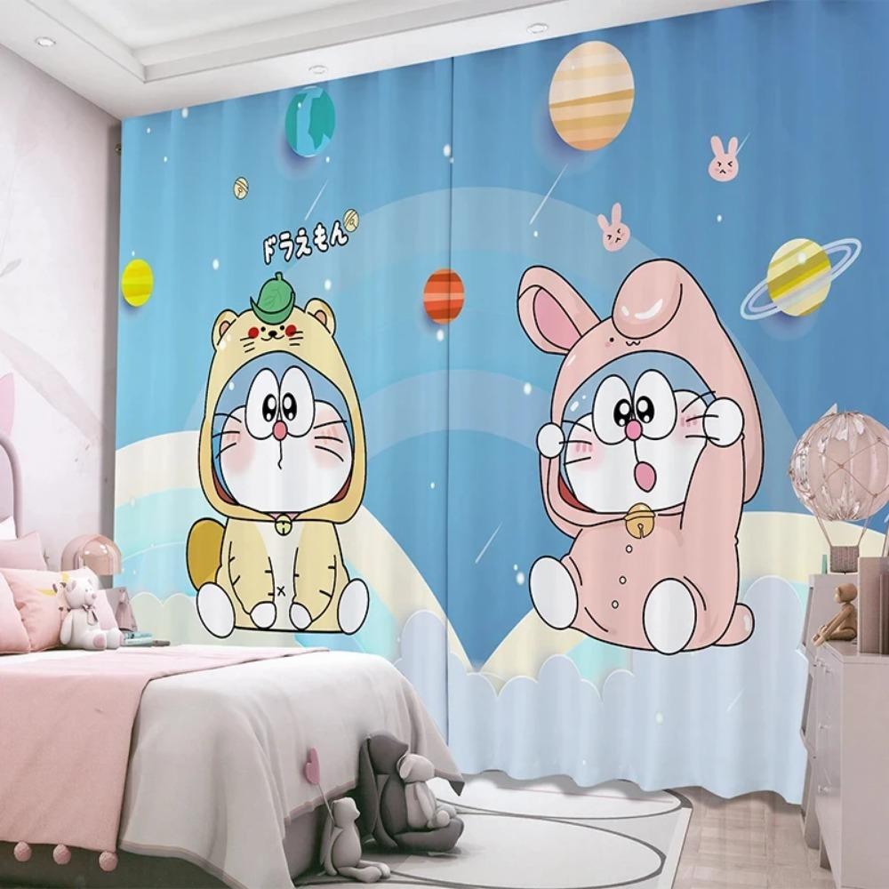 New Cartoon Cute Curtain High Shading Girls Dormitory Children's Room Bedroom Blackout Drape Window Pastoral Style Pattern New