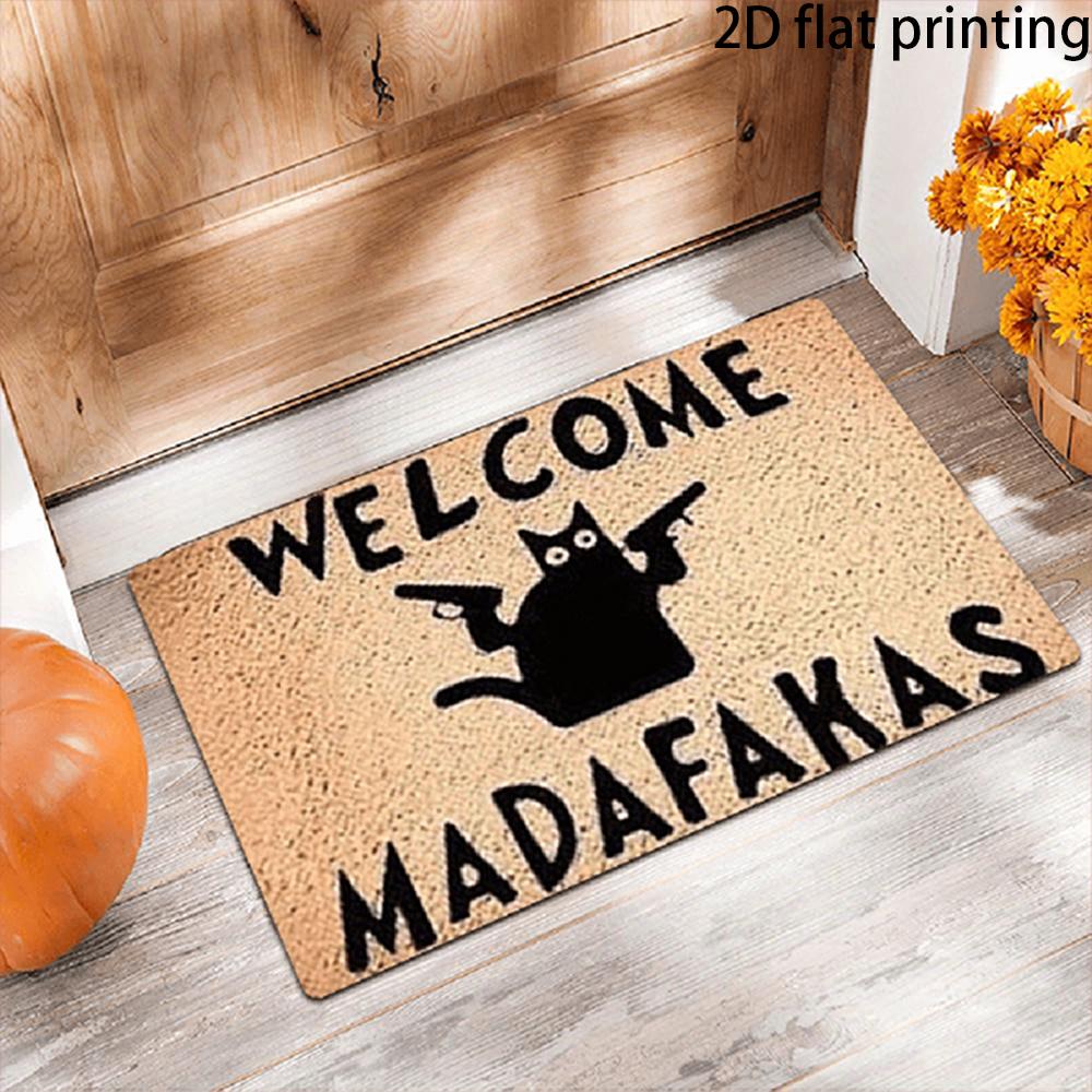 2D Flat-1PC Welcome Cork Doorway Floor Mat , Welcome mats for home decoration.
