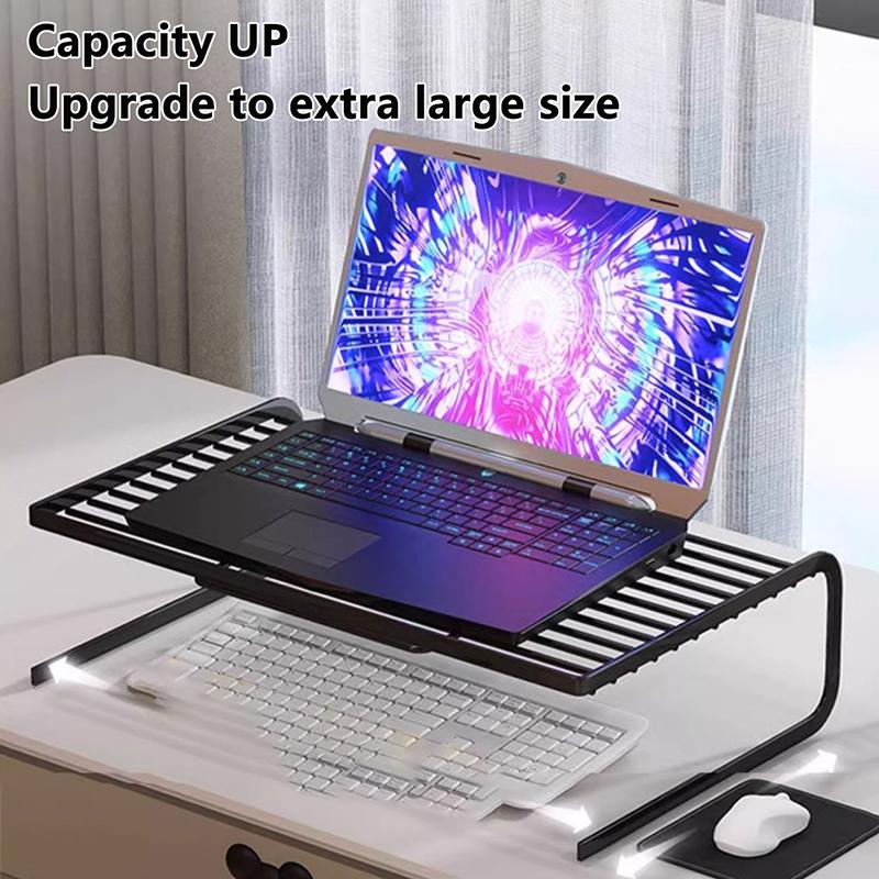 Computer Monitor Stand Bracket Pc Screen Rack Laptop Cooling Holder Desktop Keyboards Mouse Storage Organizers For Macbook