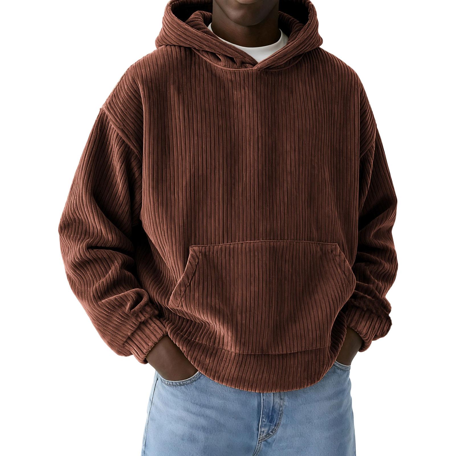 

Чоловічий Повсякденний Спортивний Вільний Худі Капюшон Вишивка Толстовка XL кавовий