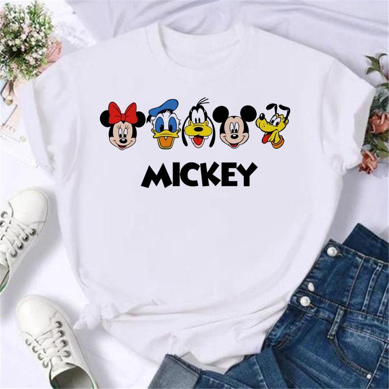 2025 New Popular Kawaii Disney T-shirt Cartoon Women Disney T-shirt Fun Top Fashion Women's T-shirt