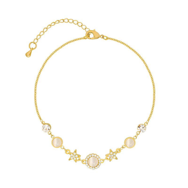 Luxury Plated Opal Star Bracelet Female Ins Student Bracelet Fashion Style Bracelet For Girl