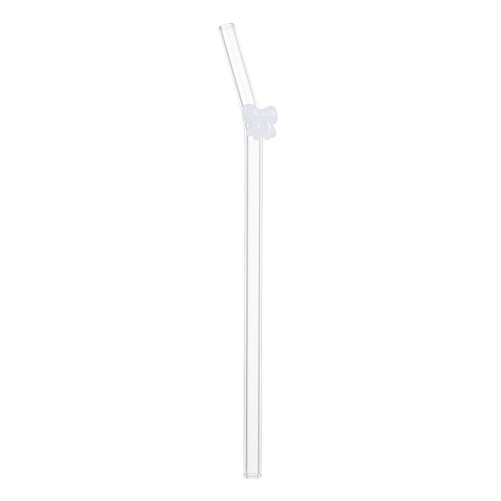 Juice Milk Drinking Butterfly Glass Straws Transparent Reusable Drinking Straw Washable Juice Drink Blender Stick