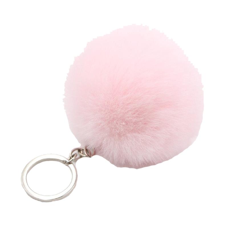 Colorful Pompoms Keychains Fluffy Plush Ball Faux Fur Keyring for Women Girl Hat Shoes Jewelry Bag Charms Accessories