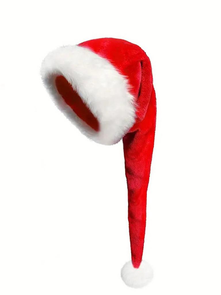 1pc Plush Christmas Hat, Christmas Party Hat, Men's and Women's Christmas New Year Party, Christmas Party Decorative Hat