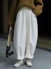 Japanese Lazy Style Curved Corduroy Wide-Leg Pants - Women's Elastic Waist, Loose Fit, Slimming Design