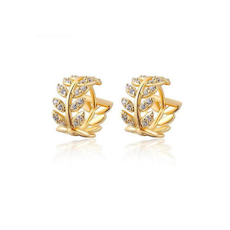 

Изысканные модные серьги-листья золотой