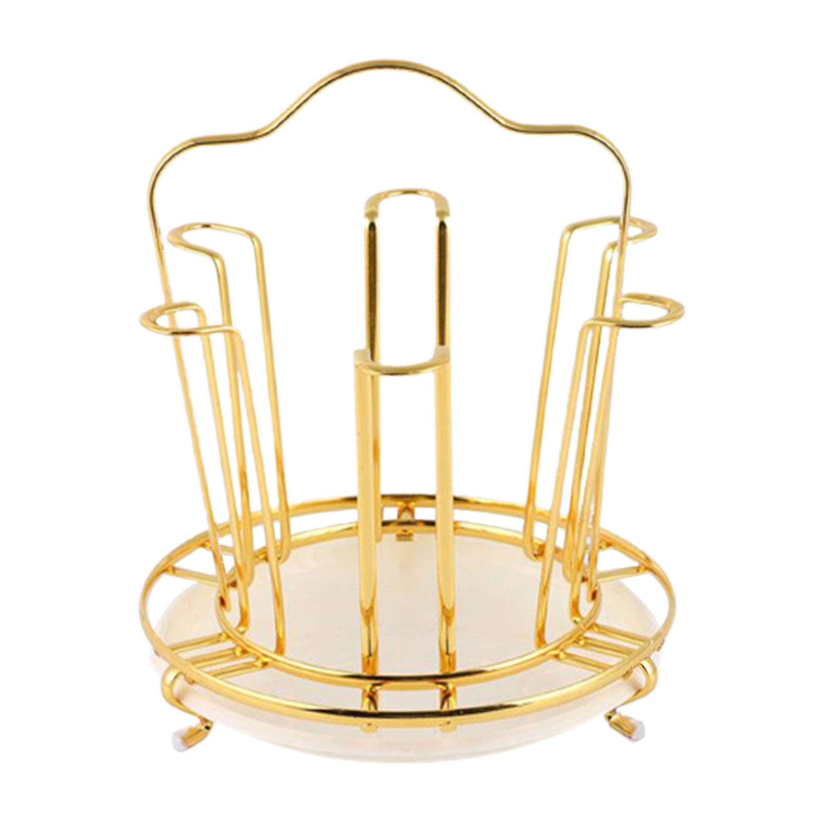 

Подставка для кружек из золота, кухонный органайзер, круглая сушилка для стекла, сушилка для бутылок, чашек, кухонные принадлежности, органайзер для кухонных принадлежностей золотой