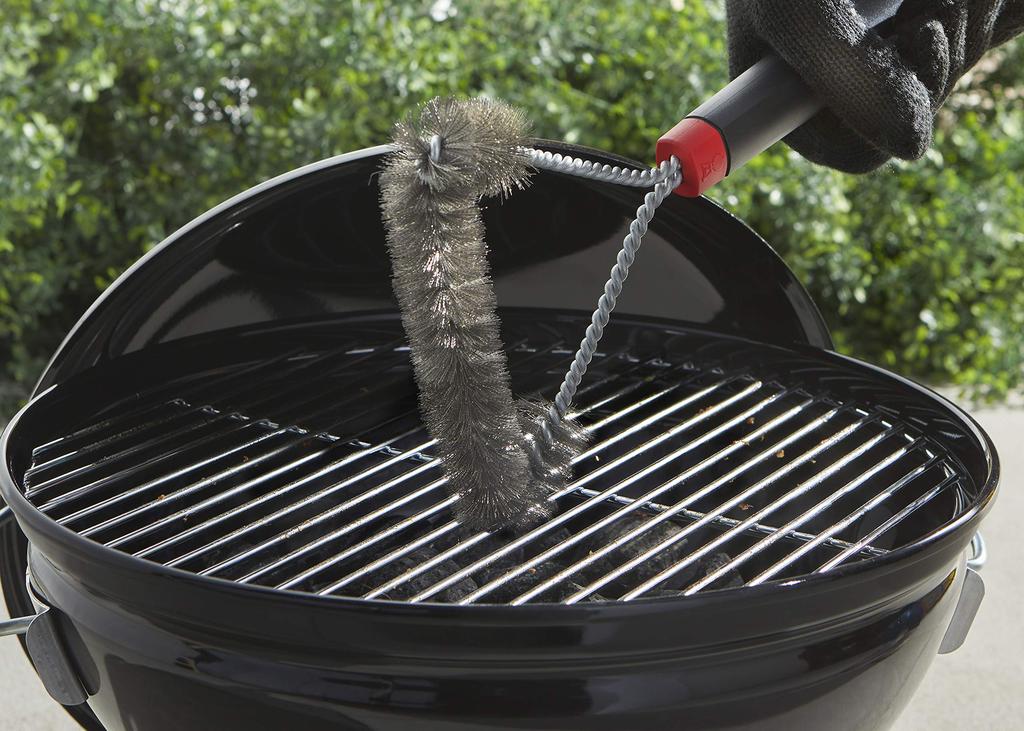 Weber Grill Brush for BBQ Warranty 3-Sided 30cm, Grills, Black, Small, 2-Year
