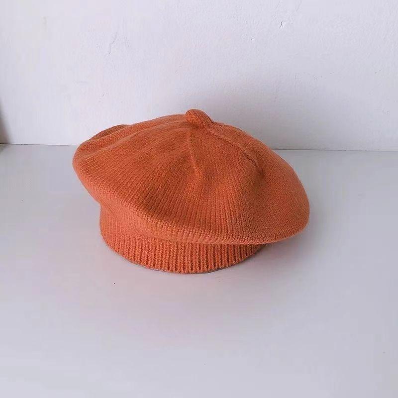 Autumn and winter children's hats baby beige series boys and girls windproof ear protection warm knitted cartoon ear warm