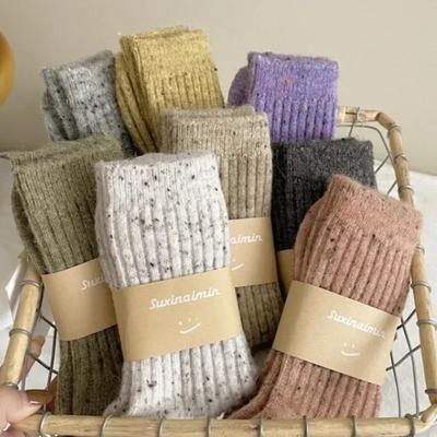 Zimní dámské ponožky Vlna Kašmír Silné Teplé Dlouhé Ponožky Japonská Móda Tepelné Podlahové Spací Harajuku Sněhové Domácí Ponožky