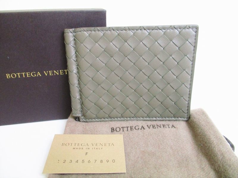 

Authentic BOTTEGA VENETA Intrecciato Green Leather Bifold Bill Wallet Purse #7911 Refurbished