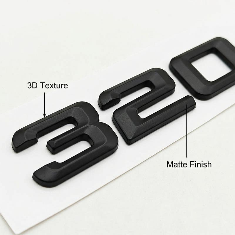 Znak s písmeny na auto 320i 320d Logo Emblem Náhradní díl pro BMW řady 3 Lesklý černý Chromový Samolepka na zadní část auta Styling ue2