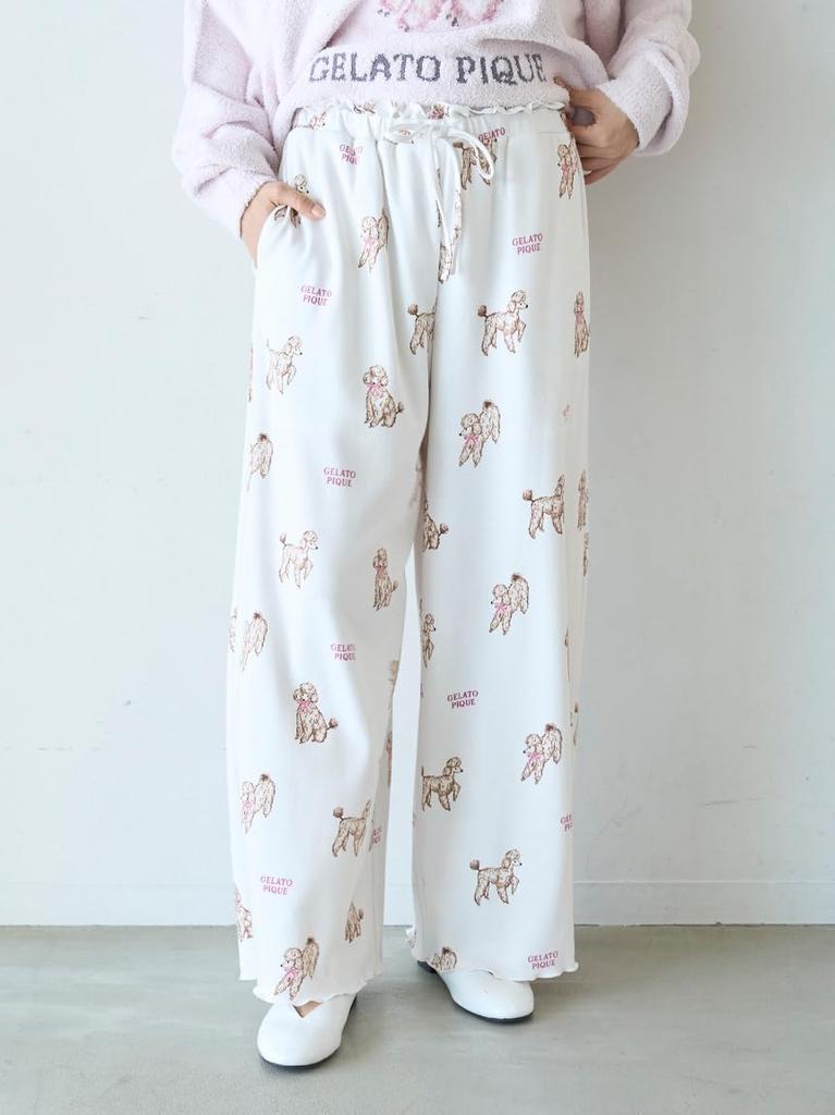 Poodle print long pants PWCP255329OWHTF