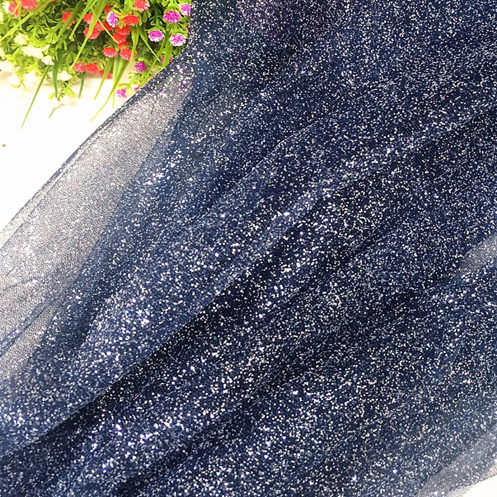 Shiny Glitter Sequin Soft Net Yarn Lace Sparkle Tulle Silver Mesh Fabric DIY Sewing Wedding Dress Veil Dance Tutu Decor Props
