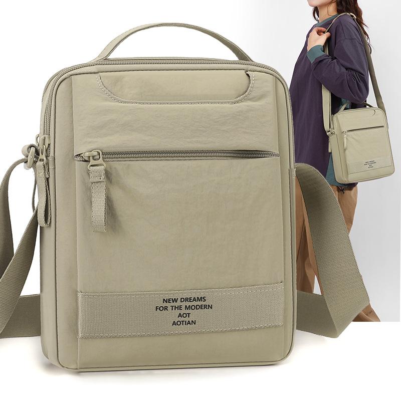Nylonová crossbody taška s horním uchem a přední kapsou na zip pro muže i ženy pro každodenní použití