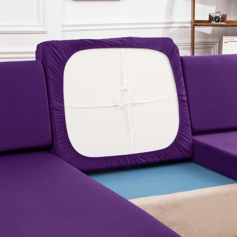 Elastic Solid Corner Sofa Seat Cover Stretch Sofa Cushion Cover Sofa Slipcover for L Shape Chaselong Armchair Plain Dyed