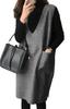 Nibunnoichi Style Jumper Tight Knit Skirt with Perfect for Commuting and Office Work Size [1/2style] Skirt, V-Neck Dress, Pockets, (Gray, M)