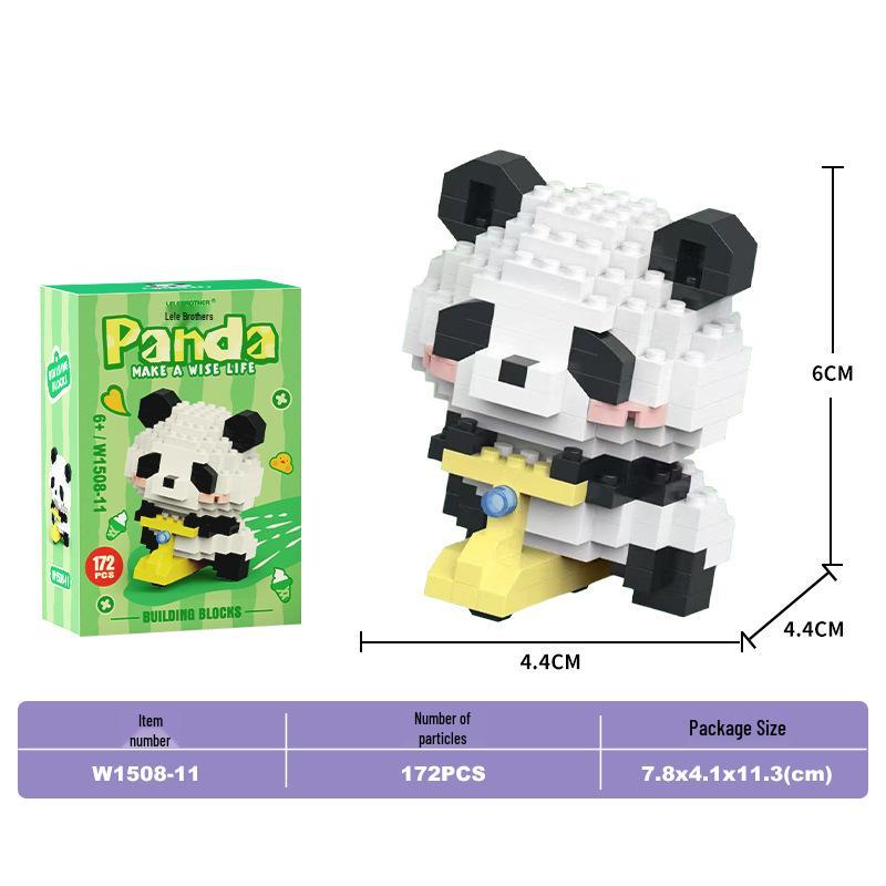 Lele Brothers Micro-Particle Panda Building Blocks - Educational Toy for Boys