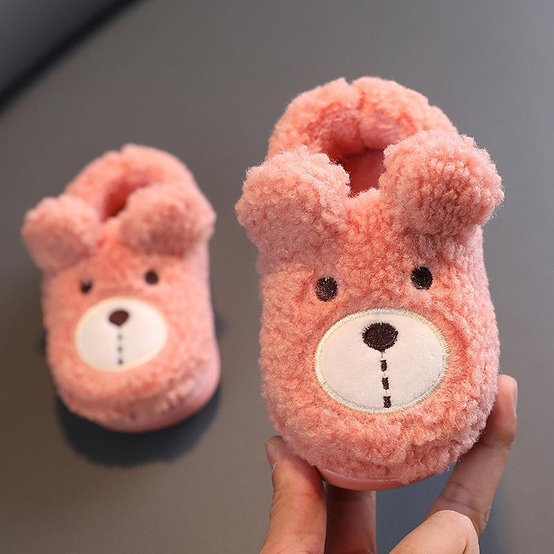 Baby Cotton Slippers, Autumn and Winter Boys' Cartoon Cotton Slippers, Indoor Bags and Winter Warm Children's Cotton Shoes