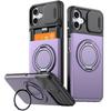 Case For Samsung Galaxy A27 A57 A37 A17 A07 A56 A36 A26 A16 A06 A55 A35 A15 Slide Lens Protect With Card Ring Holder Armor Cover