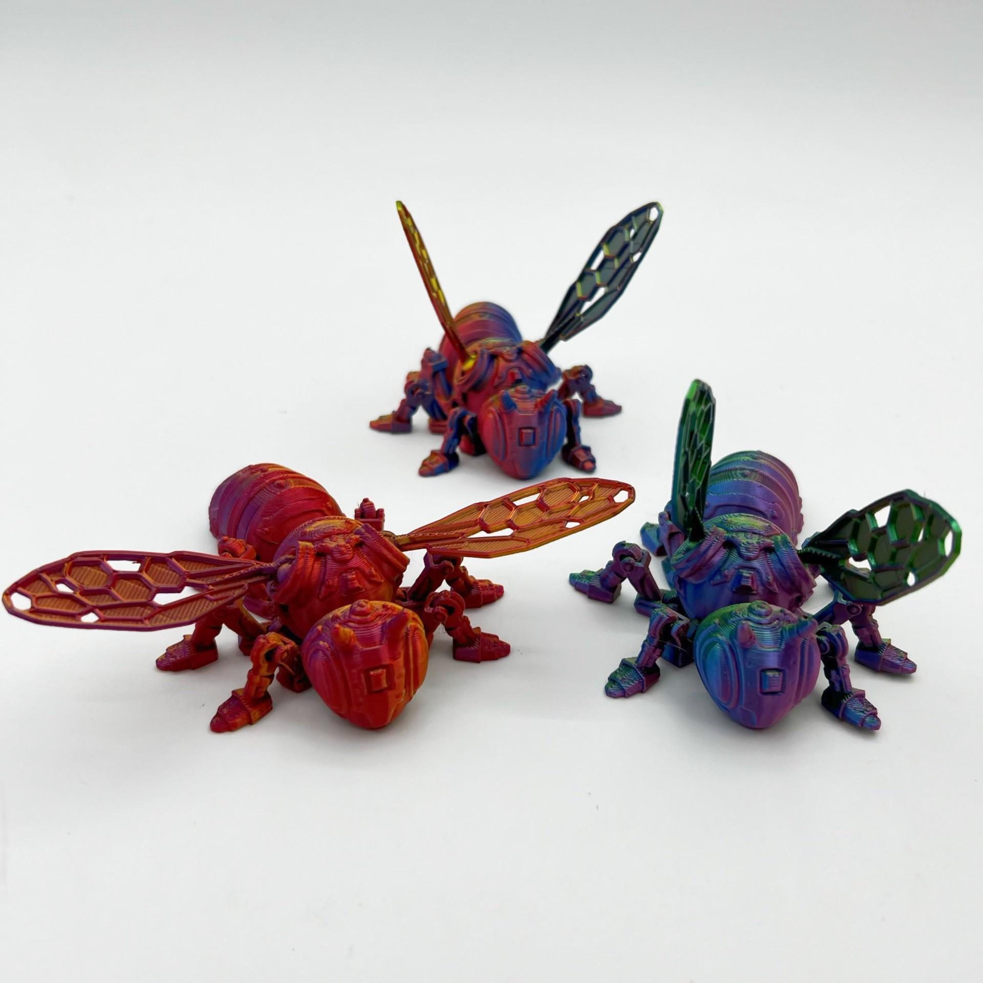 Cyberpunk Bee Mecha Ornament with Movable Joints 5.5CM Bee