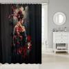 Japanese Geisha Shower Curtain Red Cherry Blossoms Bath Curtain For Boys Girls Teens Japanese Ukiyoe Bathroom Shower Curtain