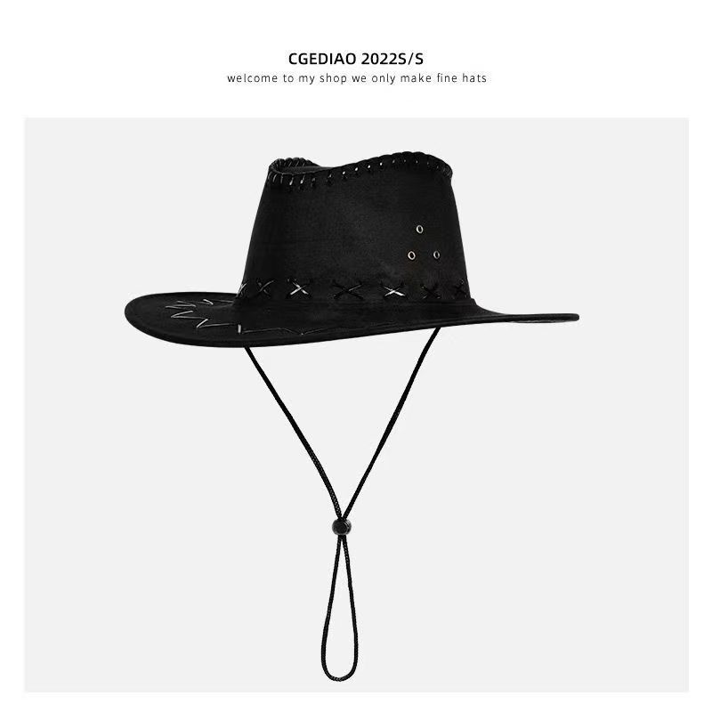 Vintage Western Cowboy Hat British Knight Hat Men's Top Hat Shade Jazz Hat Women's Summer Sunscreen Eaves