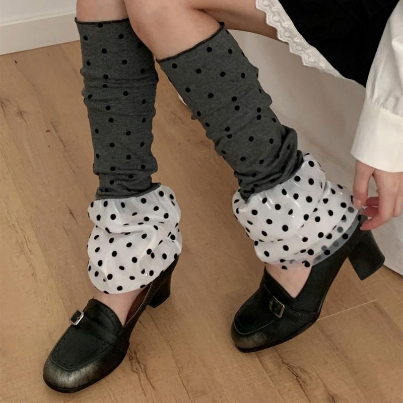 Acrylic Leg warmer Inspired polkas Dot Pattern Winter Essential For Fashionable Outfits