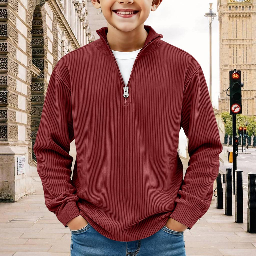 Kids Sweatshirt Boys Long Sleeve Shirts Soild Casual Pullover Shirt Outdoor Fall Clothes For Teen Boy