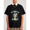 Vit t-shirt med rund hals Dalimarian Street Dalmatinerhund med solglasögon och guldkedja Grafik Urban Streetwear Mode för vardagsbruk