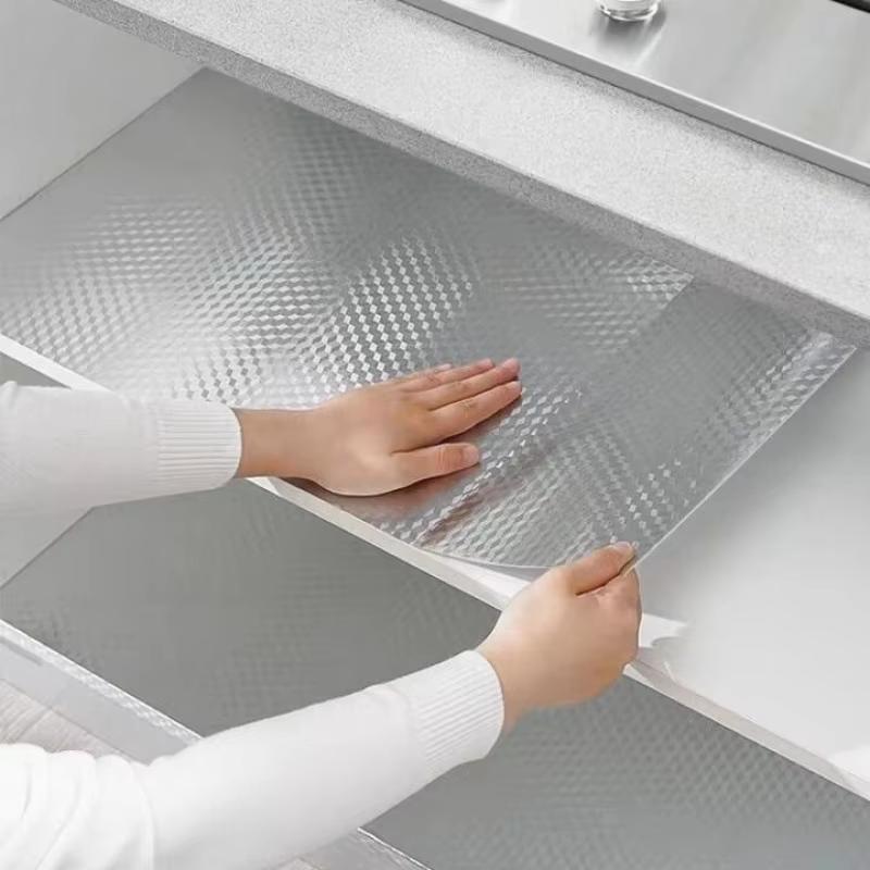 Kitchen  PVC Self-adhesive Oil Resistant Wallpaper Aluminum Foil Paper Drawer Moisture-Proof Thickened Waterproof
