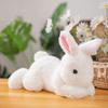 30-50cm Realistic Furry Rabbit Plush Toy Lifelike Animal Bunny Cute Baby Doll Simulation Model Birthday Gift Kawaii Room Decor