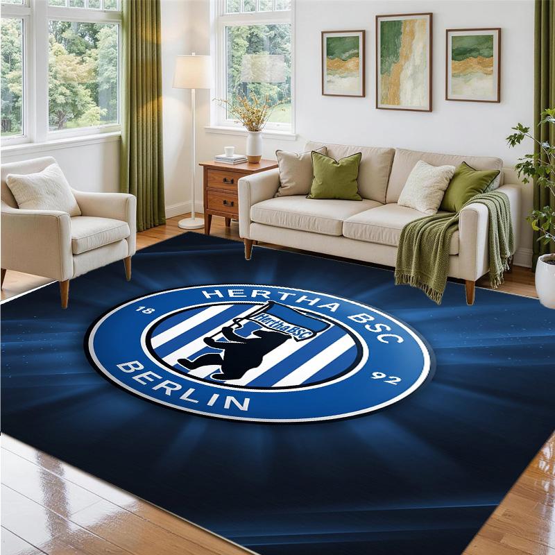 hertha bsc FC Design Crystal Velvet Rug Soft Decorative Mat for Bedroom Entrance