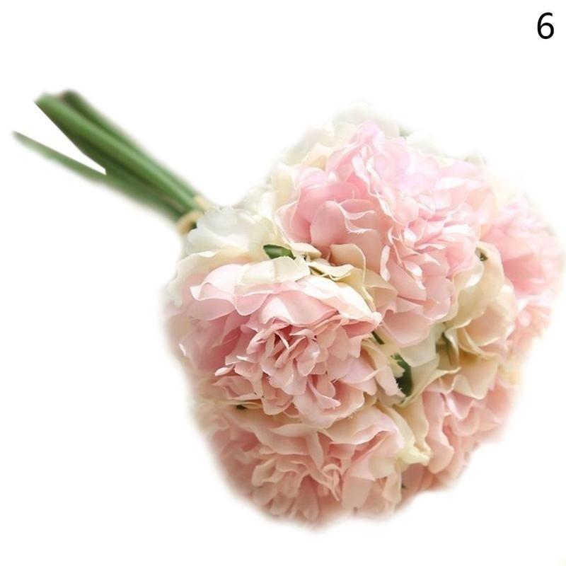 5tops / Bunch Simulation Peony Flower Bouquet To The Beam Simulation Flower Home Decoration Crafts W