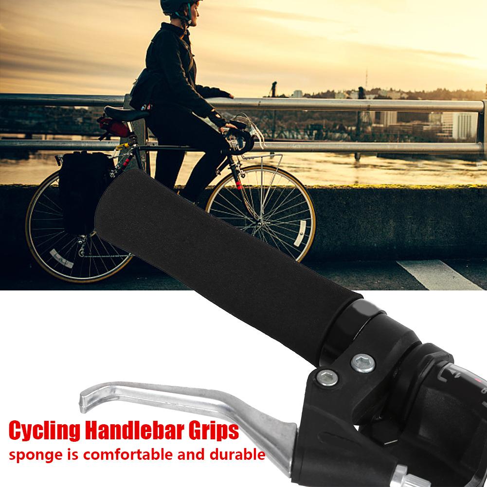 1 Par Punhos de Guidão de Ciclismo Ponta de Guidão Trava para Bicicleta Acessório (Preto)