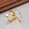 European and American Titanium Steel Couple Rings Blade Patterned Gold Rings Hand Jewelry Jewelry