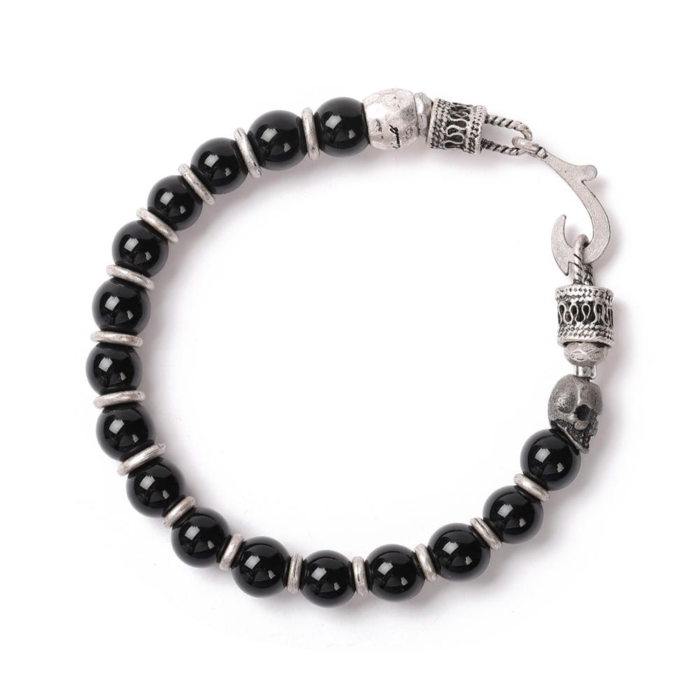 Qoocobb Onyx Skull Mix Gemstone Bracelet Gemstone Classic-26