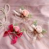 Mori Style Wedding Set: Bridesmaid Corsage, Groomsman Boutonniere, Family Bracelets