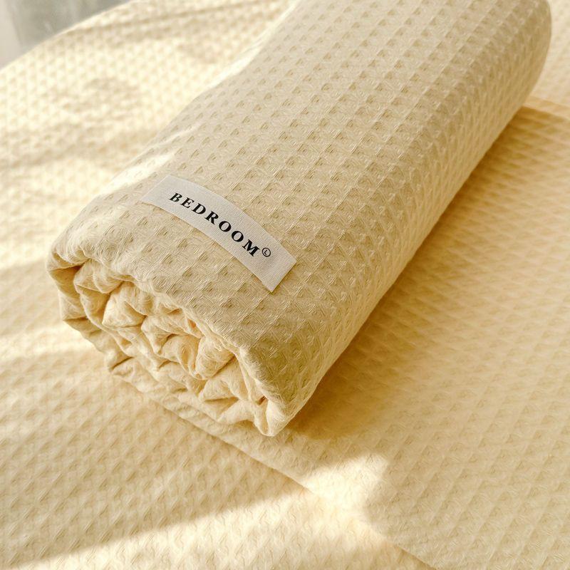 Ultra-Soft Washed Cotton Waffle Dorm Duvet Cover & Pillowcase Three-Piece Set