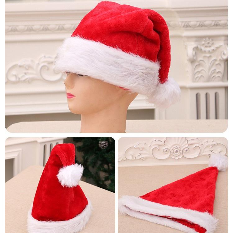 Plus Size Plush Christmas Hat for Adults & Children - Thickened Shanghai Style