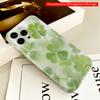 2DFlat Four-leaf clover with dewdrops All inclusive film hard iPhone case, compatible with iPhone 18 Pro Max 17 16 15 14 13 12 11