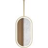 Double-Sided Oval Hanging Mirror with Light for Bathroom or Barber Shop