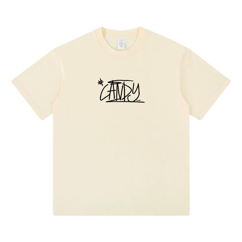 Summer 2024 Unisex Loose Fit Letter Print Short Sleeve Tee