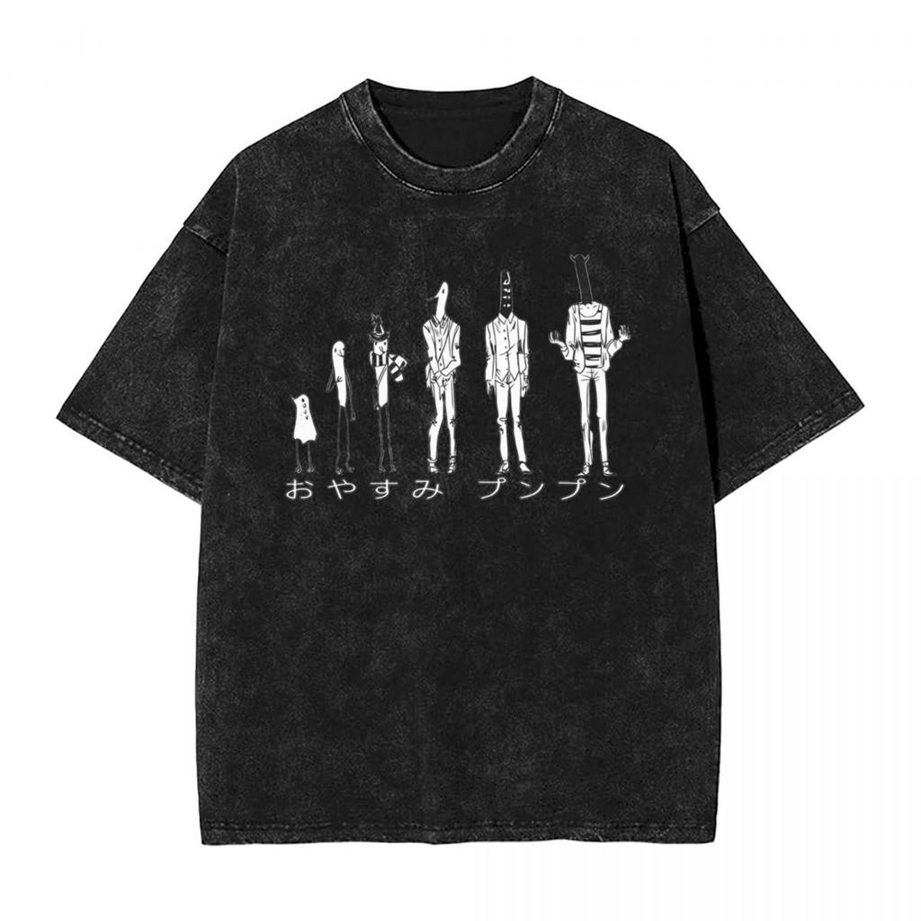 T-shirt Lavata Oyasumi Punpun Anime Giapponese T-shirt Oversize Buonanotte Punpun Streetwear Top Grafici Magliette Per Uomo Donna