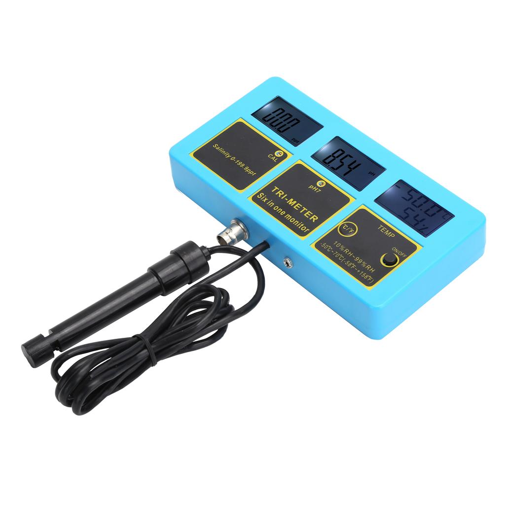 4 in 1 Water Quality Test Pen PH Salinity Meter Thermometer LongTerm Online Monitor for Fish Tank