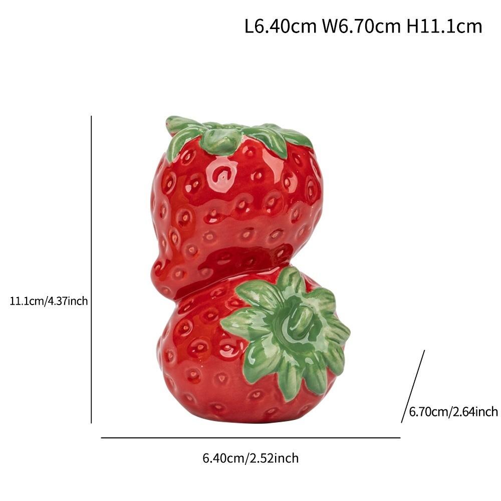 

Ceramic Fruit Candle Holder Desk Ornament Unique Style Fruit Figurines Vase Orange Lemon Strawberry Candlestick Tabletop Decor