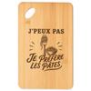 Planche À Découper / Plateau Apéro - PLANETEE - Minimaliste - Bambou Gravé - 30×20 Cm - Motif 'J'peux Pas Les Pâtes'
