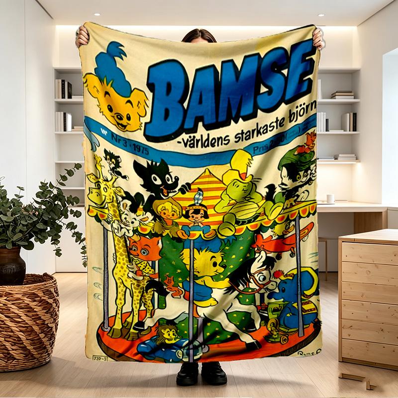 Bamse Print Blanket - Soft & Comfortable, for Bedroom, Travel, Sofa, Home Decoration - Birthday Christmas Gift for Friend
