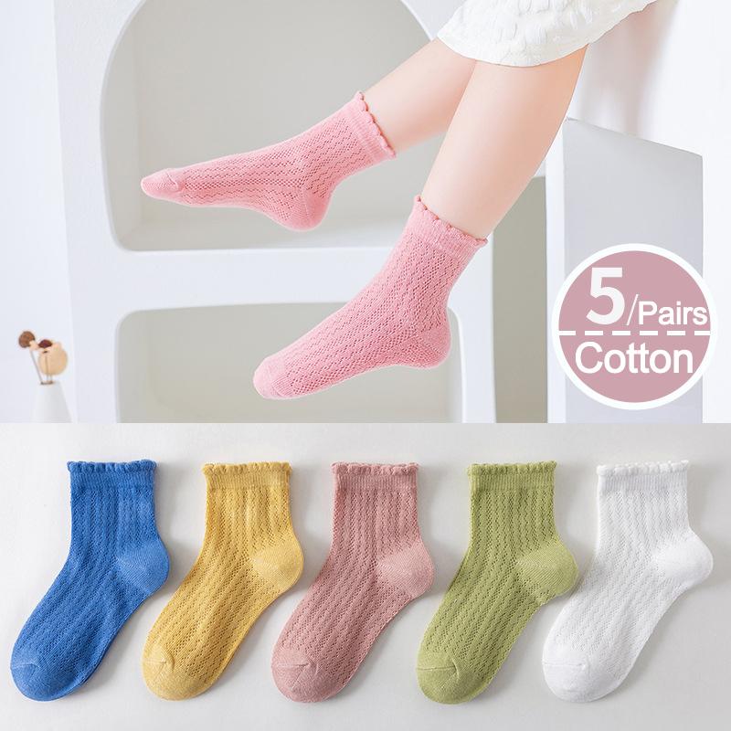 Boys Socks 5 Pairs/Lot Spring Summer Cotton Children Sport Socks For Kids Girl Baby